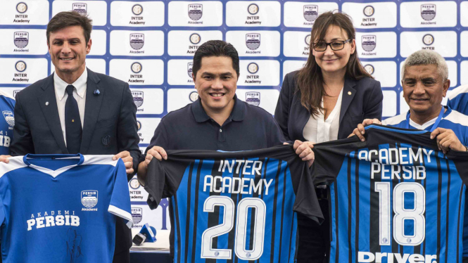 Wakil Presiden Inter Milan Javier Zanetti dan Presiden Inter, Erick Thohir, mengunjungi Akademi Persib Bandung
