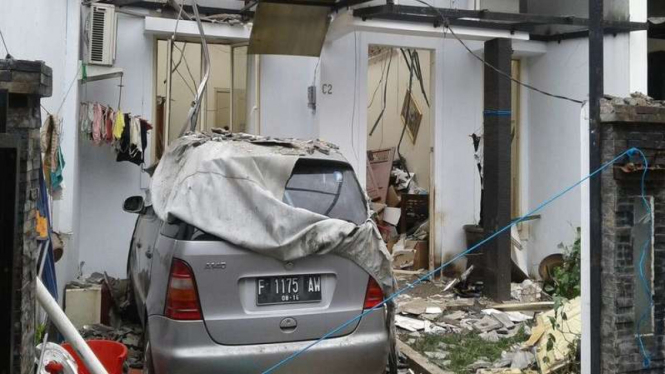 Kondisi rumah yang meledak di Bogor.