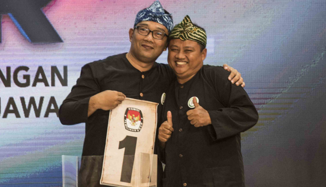 Cagub dan Cawagub Jawa Barat, Ridwan Kamil (kiri) dan Uu Ruzhanul Ulum (kanan)