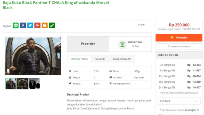  Baju  Koko  Black  Panther  Dijual di OL Shop Buat Lebaran Nih