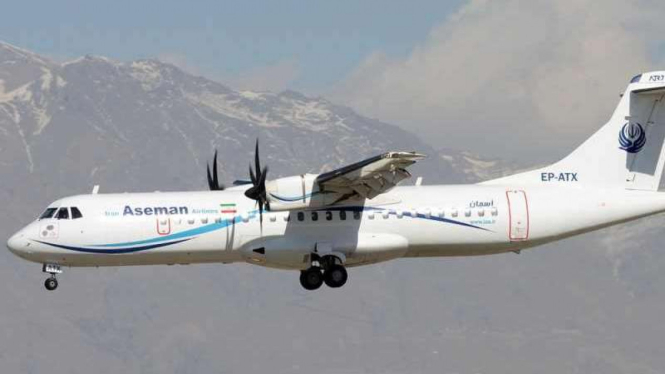 Ilustrasi pesawat Iran Aseman Airlines.