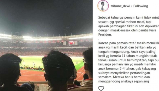 Postingan Instagram istri Bambang Pamungkas soal final Piala Presiden 2018