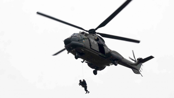 Ilustrasi evakuasi menggunakan helikopter TNI AD