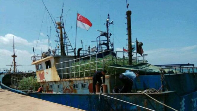Kapal yang digunakan untuk selundupkan 1,8 ton sabu di Kepulauan Riau