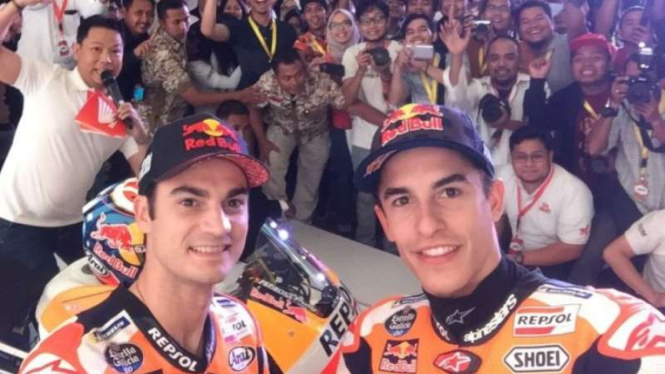 Duo Pembalap Repsol Honda MotoGP 2018, Marc Marquez dan Dani Pedrosa.