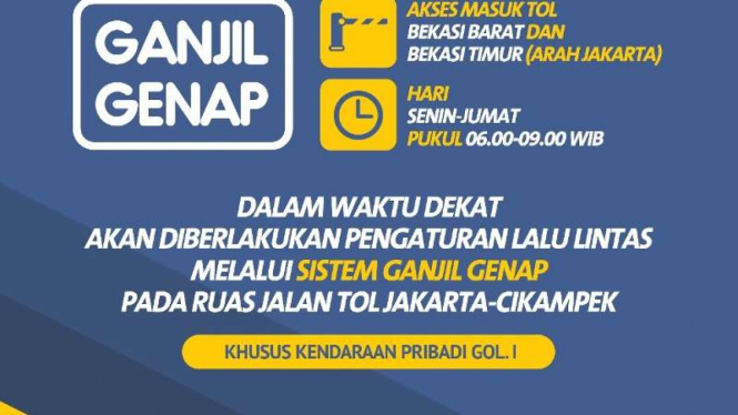 Ganjil Genap Tol Jakarta-Cikampek