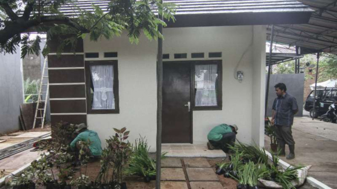 Rumah contoh DP nol rupiah di kawasan Rorotan, Cilincing, Jakarta Utara. 