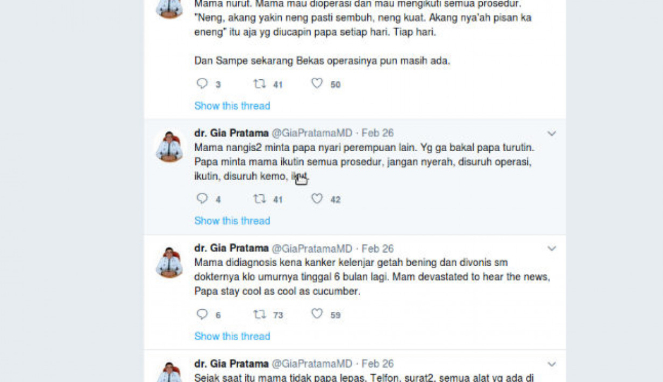 Tweet dr. Gia Pratama