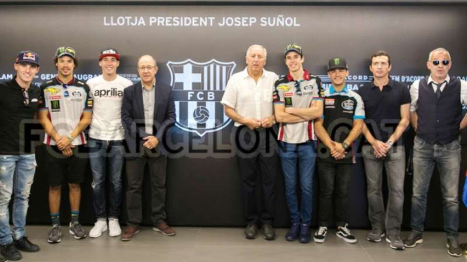 Para pembalap MotoGP di markas FC Barcelona