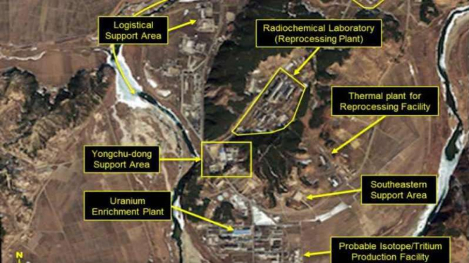 Foto satelit aktivitas di rektor nuklir Yongbyon, Korea Utara.