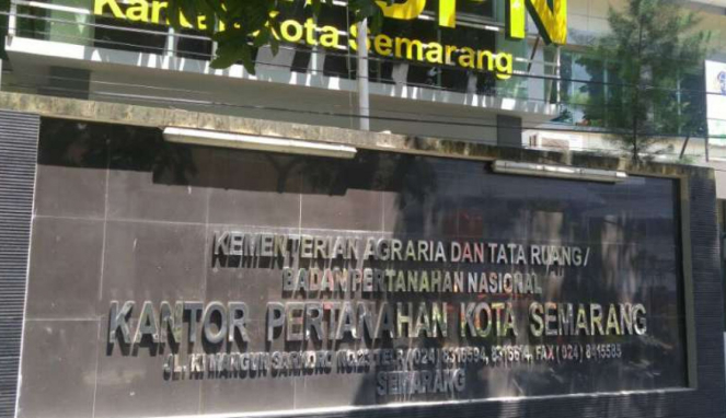 Kantor Badan Pertanahan Nasional Kota Semarang, Jawa Tengah.