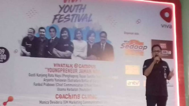 Coaching Clinic VIVA Youth Festival di kampus UII Yogyakarta di Jalan Kaliurang, Sleman, Daerah Istimewa Yogyakarta, pada Rabu 7 Maret 2018.