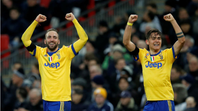 Gonzalo Higuain dan Paulo Dybala jadi pahlawan kemenangan Juve atas Spurs