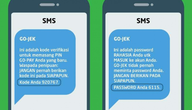 SMS penipuan atas nama Gojek.