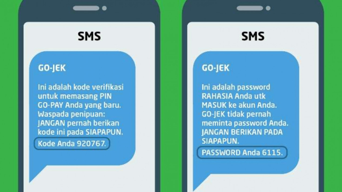 SMS penipuan atas nama Gojek.