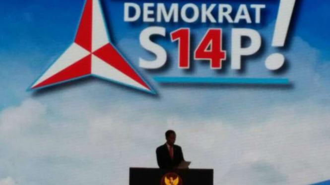Presiden Joko Widodo di Rapimnas Partai Demokrat.