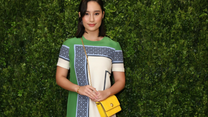 Tatjana Saphira di acara pembukaan store Tory Burch di Hong Kong.