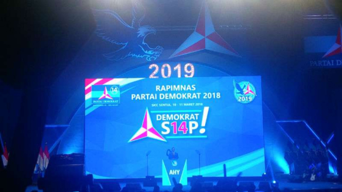 Rapimnas Partai Demokrat di Sentul, Jawa Barat.