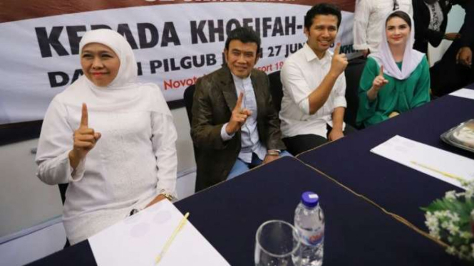 Rhoma Irama dukung Khofifah-Emil Dardak di Pilkada Jatim.