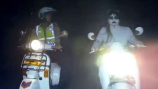 Video Saat Polisi Bogor Dibuat Gemetaran Tilang Kuntilanak
