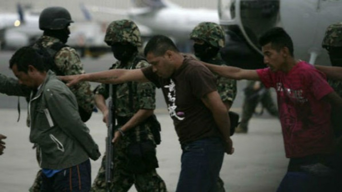 Penangkapan anggota kartel narkoba Meksiko. (Foto ilustrasi).