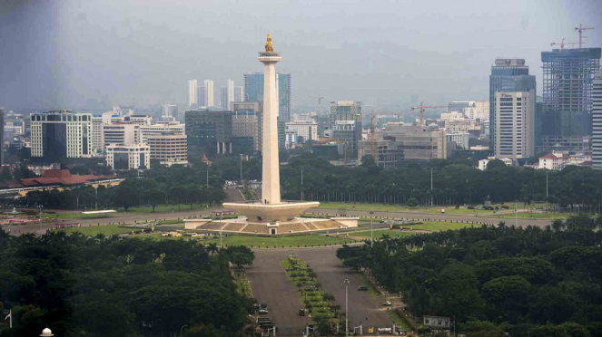 sorot gempa bumi - Lanskap kawasan Monas Jakarta