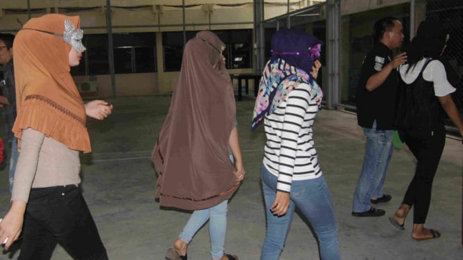 Para PSK online yang ditangkap polisi di salah satu hotel di Banda Aceh.