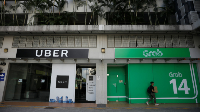 Kantor Uber dan Grab di Singapura.