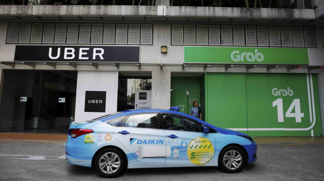 Kantor Uber dan Grab.