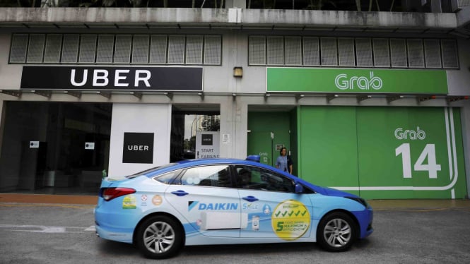 Kantor Uber dan Grab di Singapura.