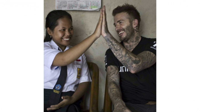 David Beckham bertemu dengan Sripun di Semarang