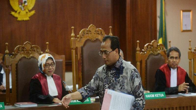 Menteri Perhubungan Budi Karya Sumadi saat bersaksi di Pengadilan Tipikor