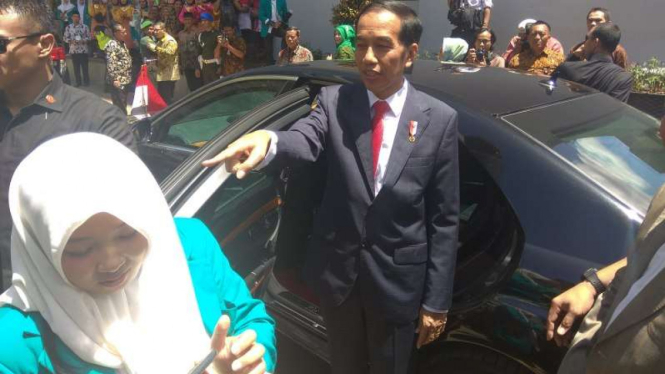 Presiden Jokowi di Malang, Jawa Timur, Kamis, 29 Maret 2018.