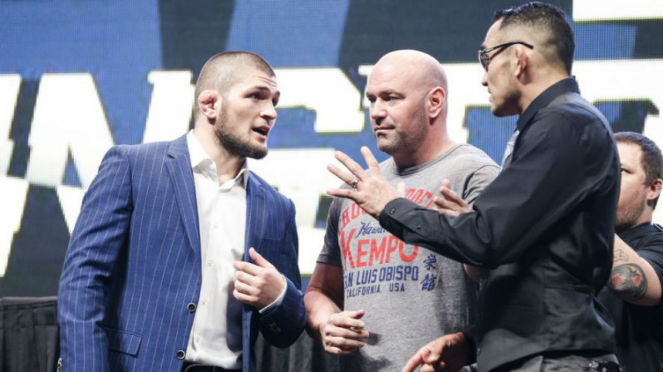 Adu mulut antara Khabib Nurmagomedov dan Tony Ferguson