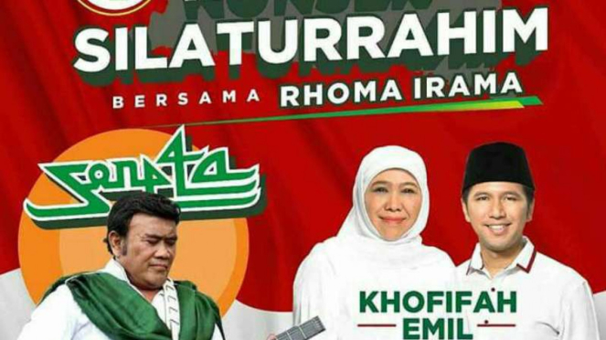 Kampanye akbar Khofifah - Emil Dardak di Alun-alun Jombang, Jawa Timur.