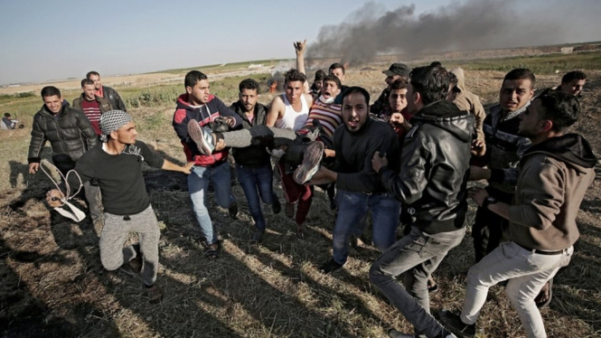 Konflik warga Palestina dan militer Israel di Gaza.