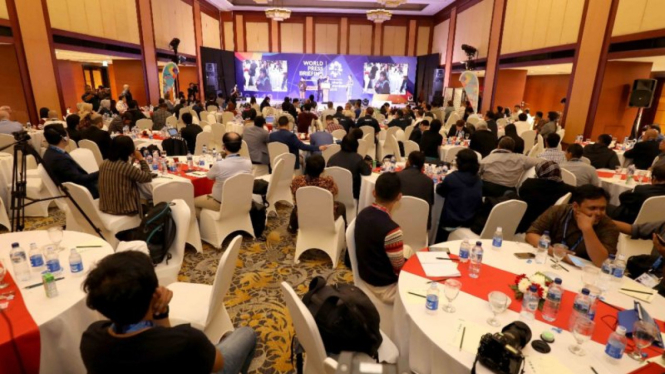 Panitia Pelaksana Asian Games 2018 (INASGOC) menggelar World Press Briefing.