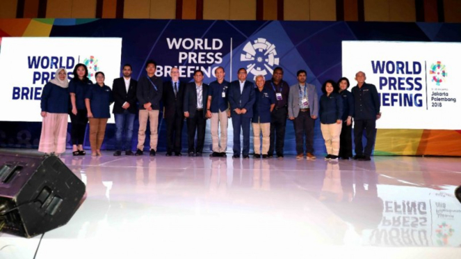 Panitia Pelaksana Asian Games 2018 (INASGOC) menggelar World Press Briefing.