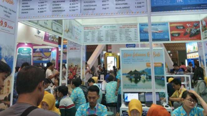 Antrean Garuda Indonesia Travel Fair 2018