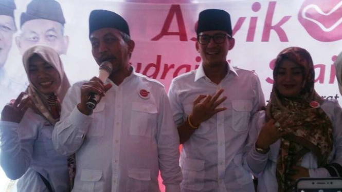 Wakil Gubernur DKI Jakarta Sandiaga ikut kampanye Pilgub Jabar