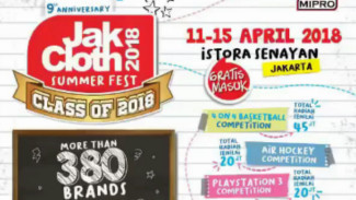 Bebas Masuk, JakCloth 2018 Hujan Diskon dan Kuliner 5 Ribuan