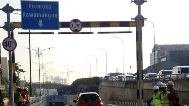 Underpass Matraman saat uji coba pada 10 April 2018.