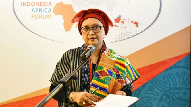 Menlu Retno Marsudi di Indonesia-Africa Forum