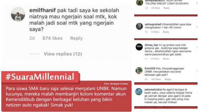 Suara millennial yang bikin ketawa soal UN Matematika