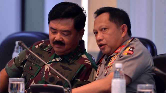 Panglima TNI Hadi Tjahjanto dan Kapolri Tito Karnavian