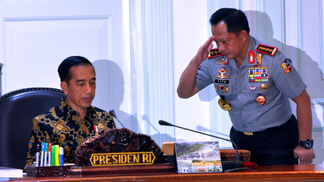 Presiden Joko Widodo dan Kapolri Tito Karnavian