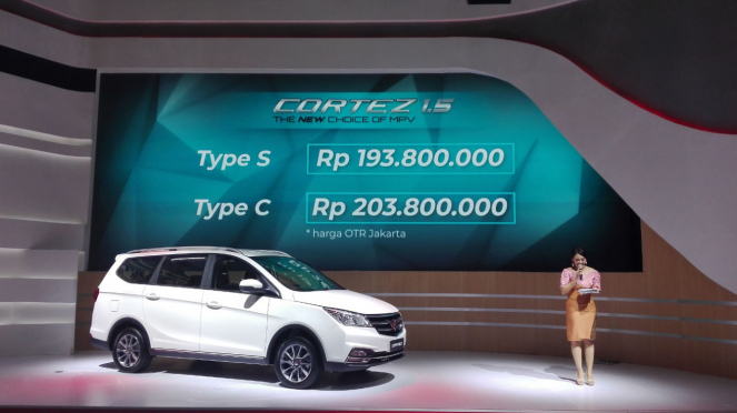 Peluncuran Wuling Cortez 1.5 di IIMS 2018.