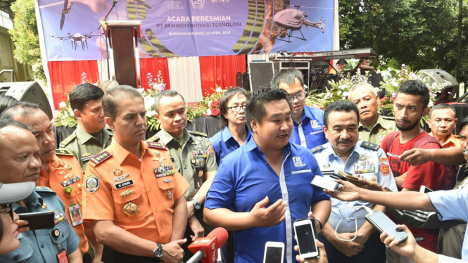 Peresmian pabrik drone lokal di Bogor Jawa Barat