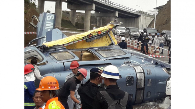 Helikopter jenis Chopper jatuh di Kabupaten Morowali, Sulawesi Tengah