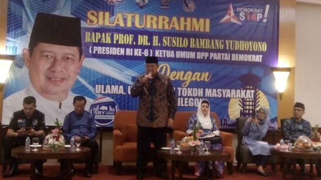 Mantan Presiden RI Soesilo Bambang Yudhoyono saat silaturahmi di Serang.